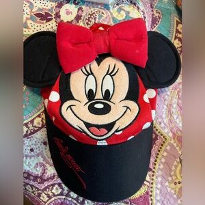 Disney Minnie Mouse Red Polka Dot Cap with bow and ears